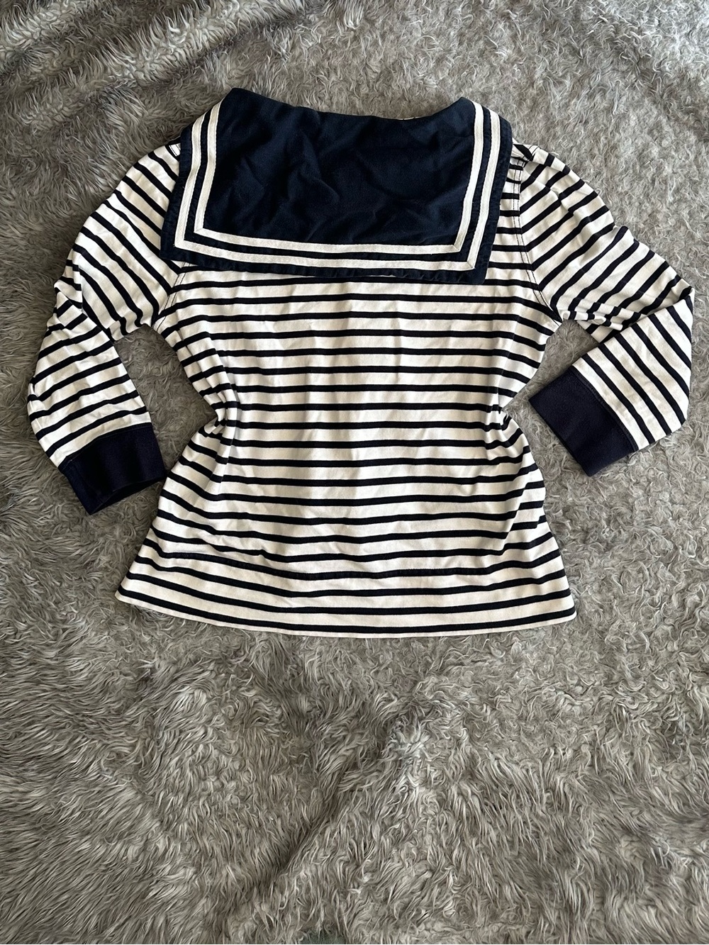 Ralph Lauren Navy and White Striped Sailor Hoodie Top - Picture 4 of 4